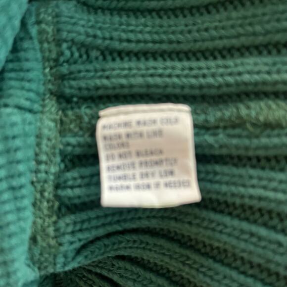VTG Polo Ralph Lauren Sweater Shawl Mens XL Green Neck Thermal Lined - Picture 9 of 9